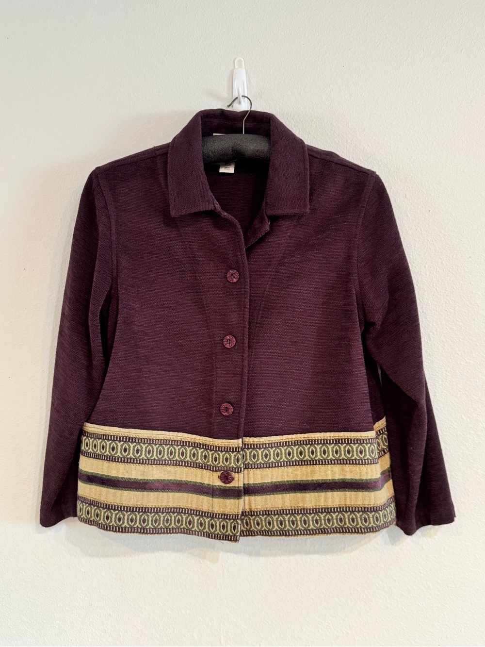Barn Fly Jacket Plum Boho Country Chic Size Large Women’s Blazer